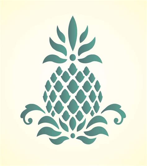 A Pineapple With Leaves And Swirls Is Shown In The Shape Of A Flower