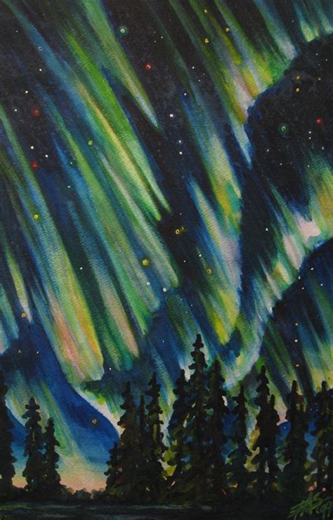 Northern Lights V Original Aurora Inspired Art By Robin Street My
