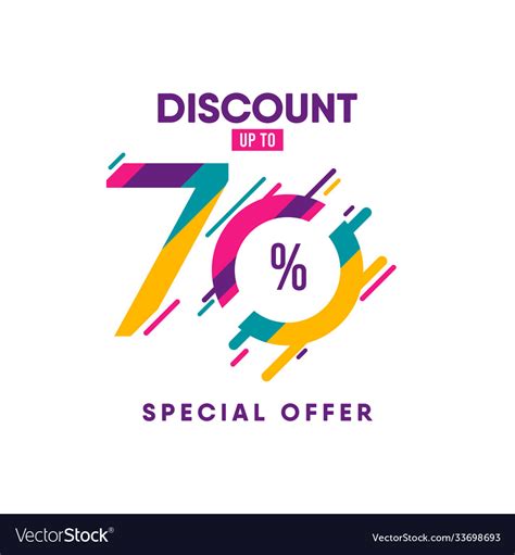 Discount Label Up To 70 Special Offer Template Vector Image