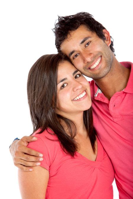 Lovely Young Couple Isolated Over A White Background Freestock Photos