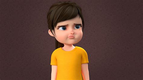 3d Model Cartoon Cute Girl Rigged Vr Ar Low Poly Rigged Cgtrader