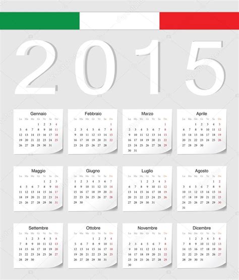 Italian 2015 Calendar Stock Vector By ©julvil11 63197337