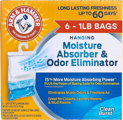 Arm & Hammer Hanging Moisture Absorber and Odor Eliminator, 16.1 oz, 6