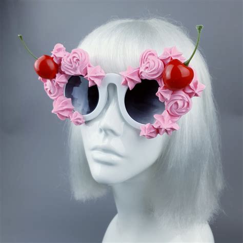 Fondant Pastel Pink Frosting Icing Cherry Sunglasses Pearls And Swine