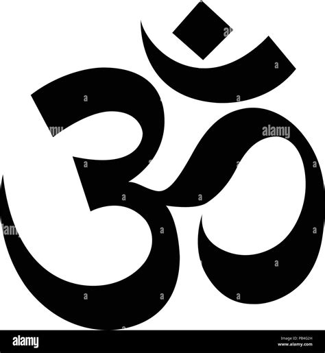 Símbolo Om Hindú Signo Religioso Del Budismo Imagen Vector De Stock