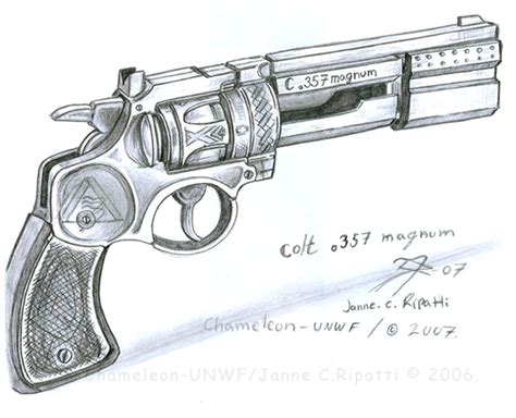 Magnum Revolver Drawing