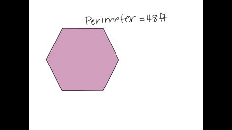 area of hexagon with perimeter youtube