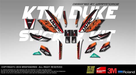Ktm Duke Raceline Edition Wrap Decals Sticker Kit At Rs 1200set In