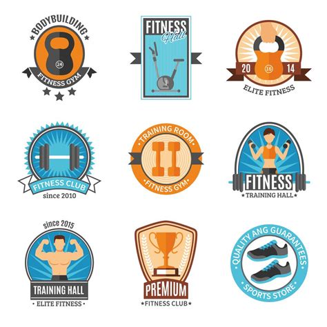 Fitness And Gym Club Badges 467962 Vector Art At Vecteezy