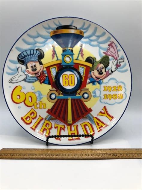 Disney Mickey And Minnie Mouse 60th Birthday Commemorative Plate