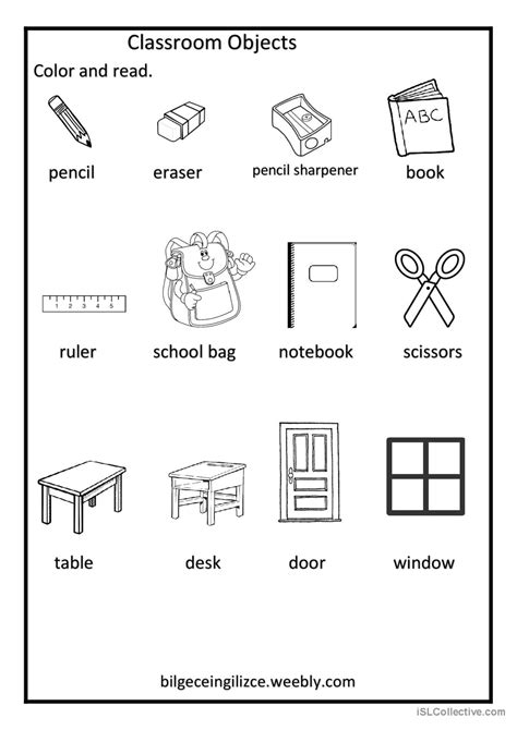 Classroom Objects English Esl Worksheets Pdf Doc