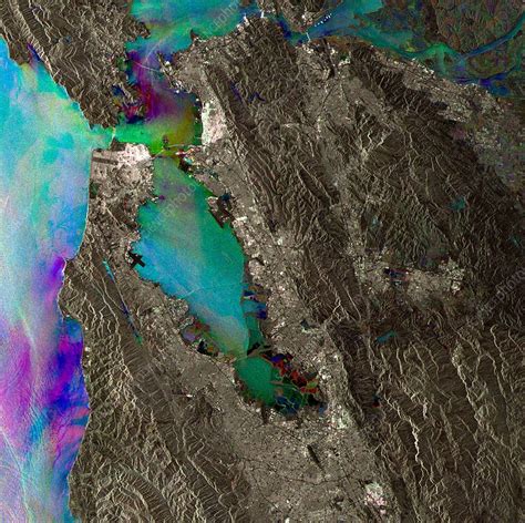 San Francisco Bay Satellite Radar Image Stock Image C0044089
