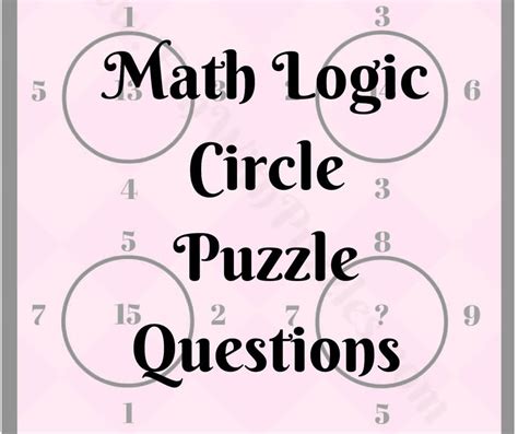 Math Logic Circle Puzzle Questions For School Students