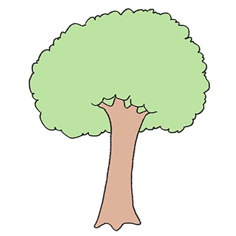 How To Draw A Cartoon Tree Easy Drawing Tutorial For Kids