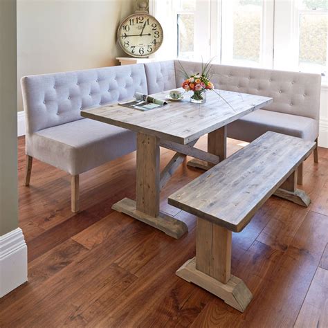 Alina Dining Table With Left Hand Corner And Small Bench Small Dining