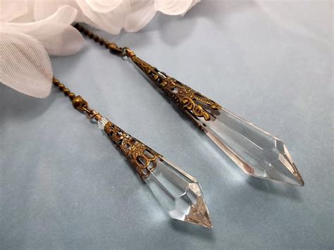 Set Of Two Crystal Ceiling Fan Pulls Crystal Light Pulls Etsy