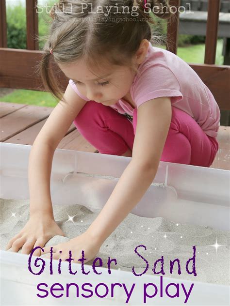 Maybe you would like to learn more about one of these? Glittery Sand Sensory Play | Still Playing School