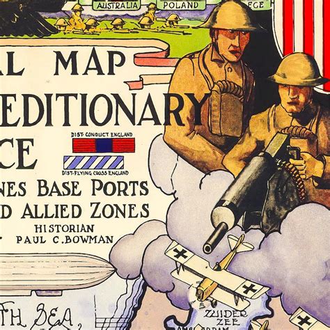 American Expeditionary Force In Europe Wwi Historical Map Etsy