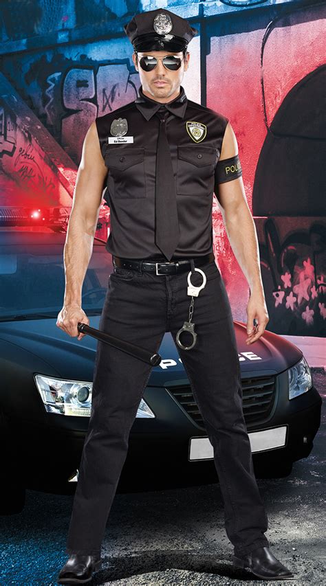 New 2018 Sexy Men Cop Officer Halloween Costume Adult Fancy Sexy