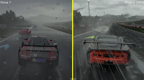 Forza 7 Vs Project Cars Xbox One X Vs Ps4 Pro 4k Rain Effect Comparison