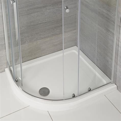 Milano Lithic Left Handed Low Profile Offset Quadrant Shower Tray 1200mm X 900mm