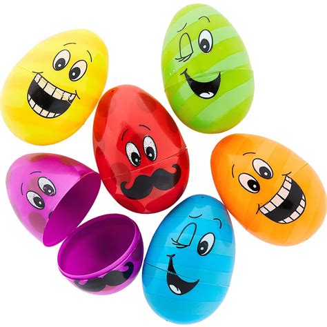 Funny Faces Plastic Easter Eggs 6ct Party City