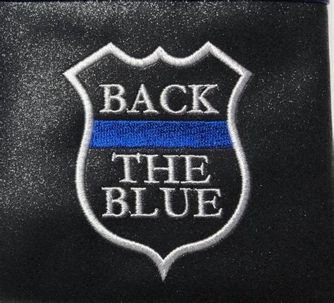 Back The Blue Badge Applique Embroidery Design Digital Download