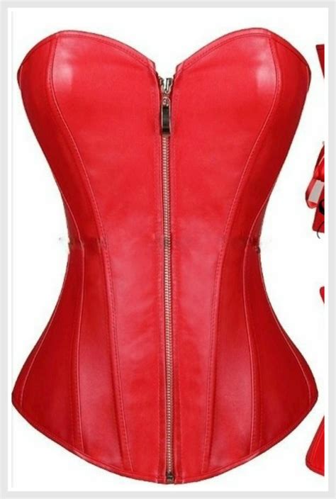 corset red faux leather sweetheart neckline lace up back and boned corset top l and 3x left corset