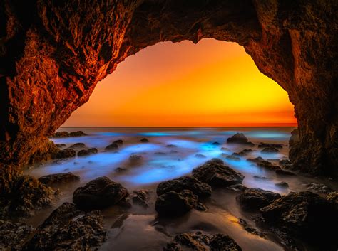 Malibu Sea Cave Dusk Bioluminescence Blue Glow Bioluminescent Bacteria