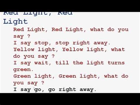 Red Light, Red Light Rhyme - YouTube