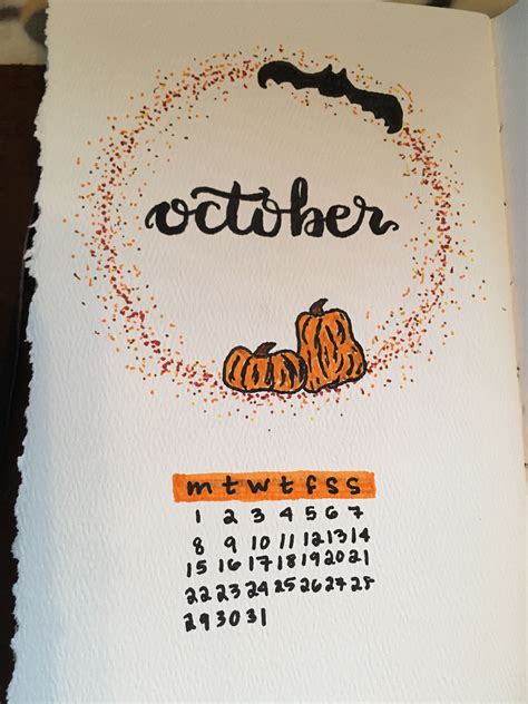 October Bujo Cover Page 🍁🍂 Bullet Journal Ideas Pages Bullet Journal