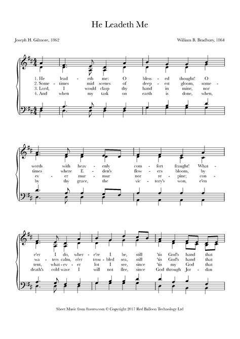Bradbury William B He Leadeth Me Sheet Music For Choir
