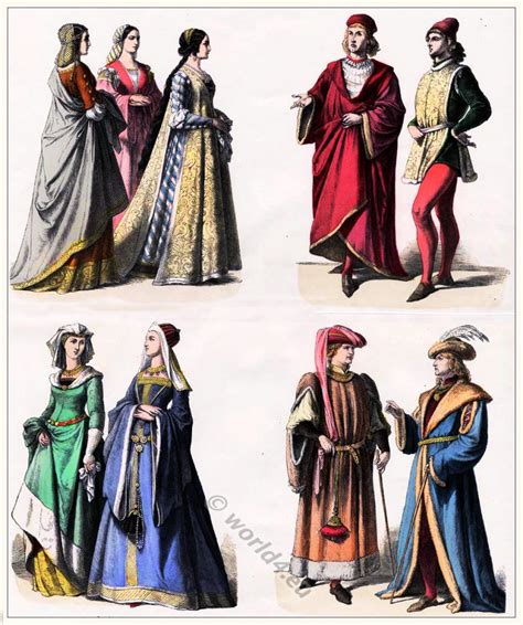 Medieval Nobilty Fashion In 1450 15th Century Costume History