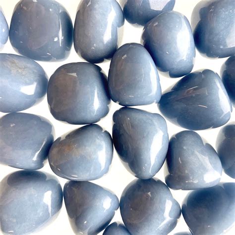 Angelite Tumbled Stones Peace Love Crystals