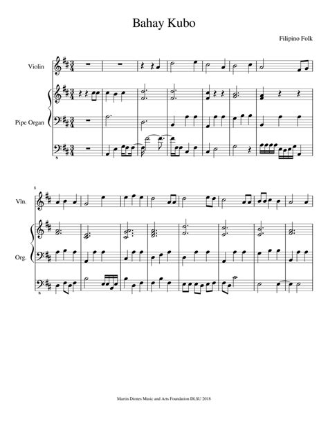Bahay Kubo Sheet Music For Violin Organ Download Free In Pdf Or Midi