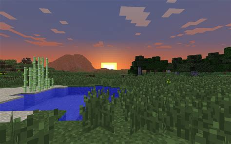 Minecraft, communication, green color, no people, colored background. Minecraft Wallpaper - Sunset - Minecraft Blog