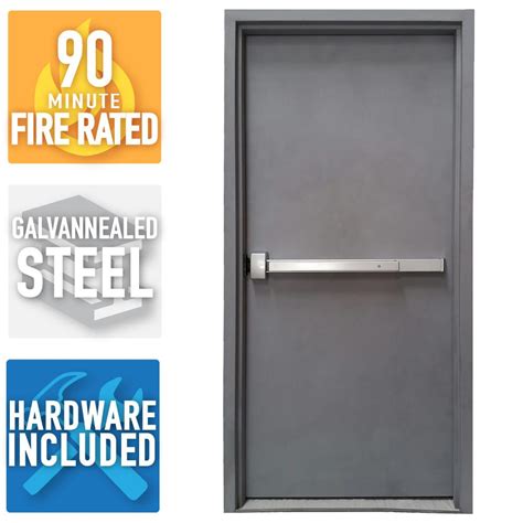 Armor Door 36 In X 84 In Fire Rated Gray Right Hand Flush Steel