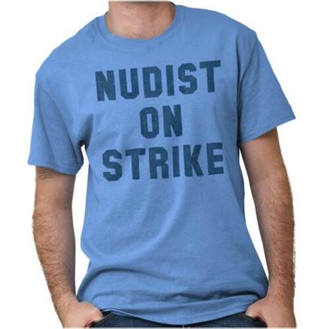 Nudist On Strike Funny Rebel Savage Adult Womens Or Mens Crewneck T Shirt Tee Ebay