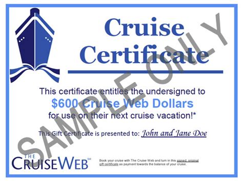 Cruise Web T Certificates Cruise T Cards The Cruise Web