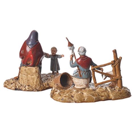 Old Ladies Nativity Figurines 2 Pieces 10cm Moranduzzo Online Sales