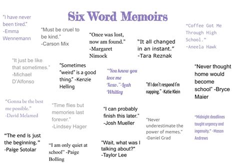 Seniors Share Six Word Memoirs Norsestar