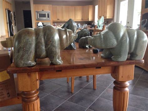 You never know when guests decide to pop by, and just in time for dinner. Brazilian soapstone bears carved by Trevor Moen | Decor ...