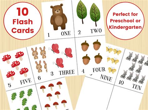 Cute Number Flash Cards Printable Number Flash Cards 1 10 Etsy