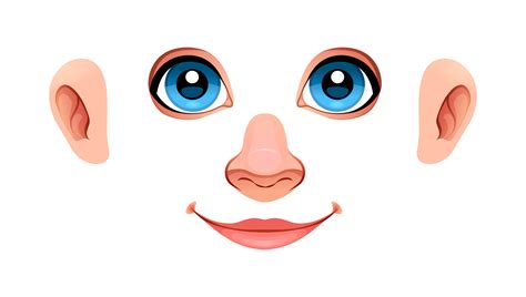 Printable Eyes Nose Mouth Ears Template Cartoon Eyes Mouth Clipart Eyes