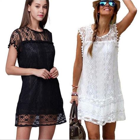 2019 White Lace Sleeveless Summer Clothes For Autumn Elegant Boho Dress Women Ladies Dresses