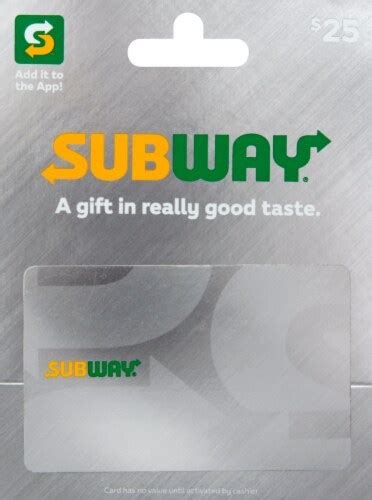 Subway 25 Gift Card Activate And Add Value After Pickup 0 10