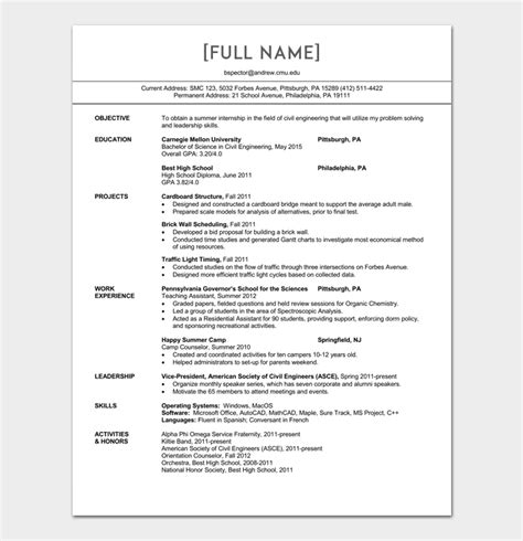 15 Free Civil Engineer Resume Examples And Templates Word And Pdf