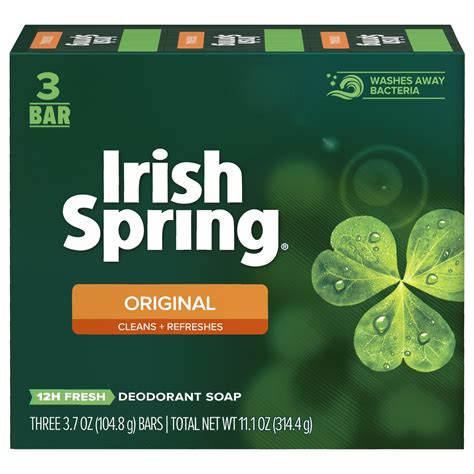 Irish Spring Original Clean Deodorant Bar Soap For Men 37 Oz 3 Pack