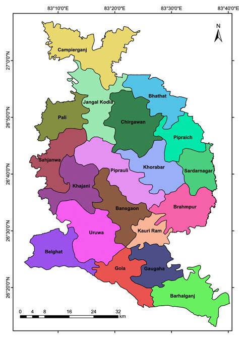 Map Showing Block Boundary Of Gorakhpur District Download Scientific