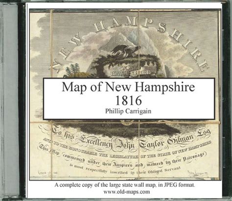 Carrigain Map Of New Hampshire 1816 Cdrom Old Map Old Maps